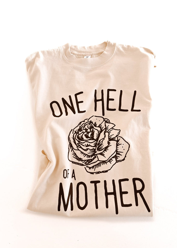 pebby forevee Side Slit Tee ONE HELL OF A MOTHER (ROSE) SIDE SLIT TEE