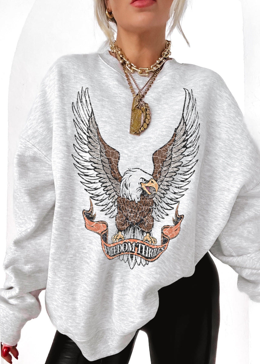 FREEDOM THRILLS OVERSIZED GRAPHIC SWEATSHIRT – Pebby Forevee