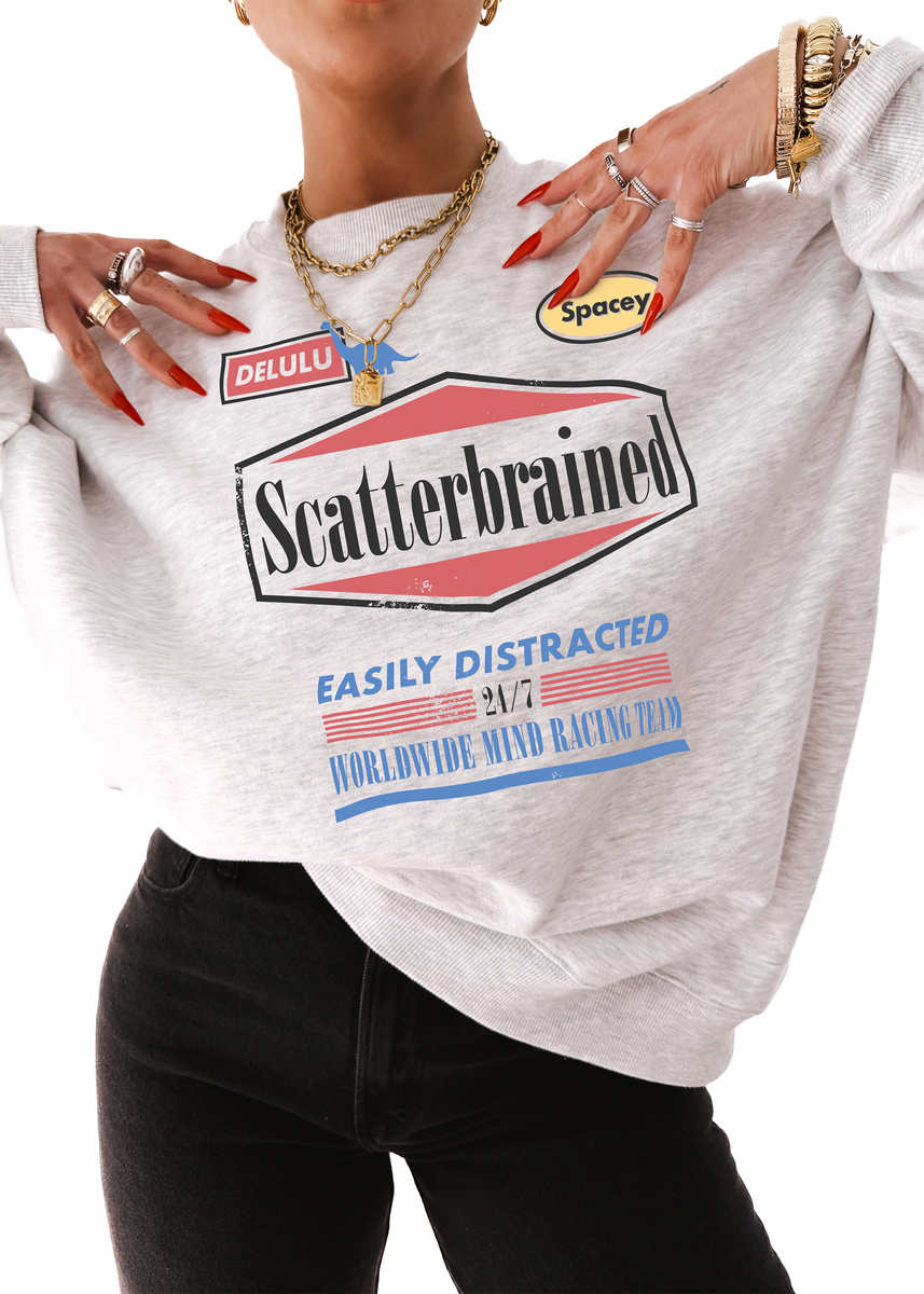 SCATTERBRAINED OVERSIZED GRAPHIC SWEATSHIRT – Pebby Forevee