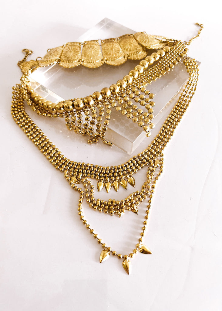 pebby forevee Necklace Gold CONTRADICT STATEMENT CHOKER NECKLACE