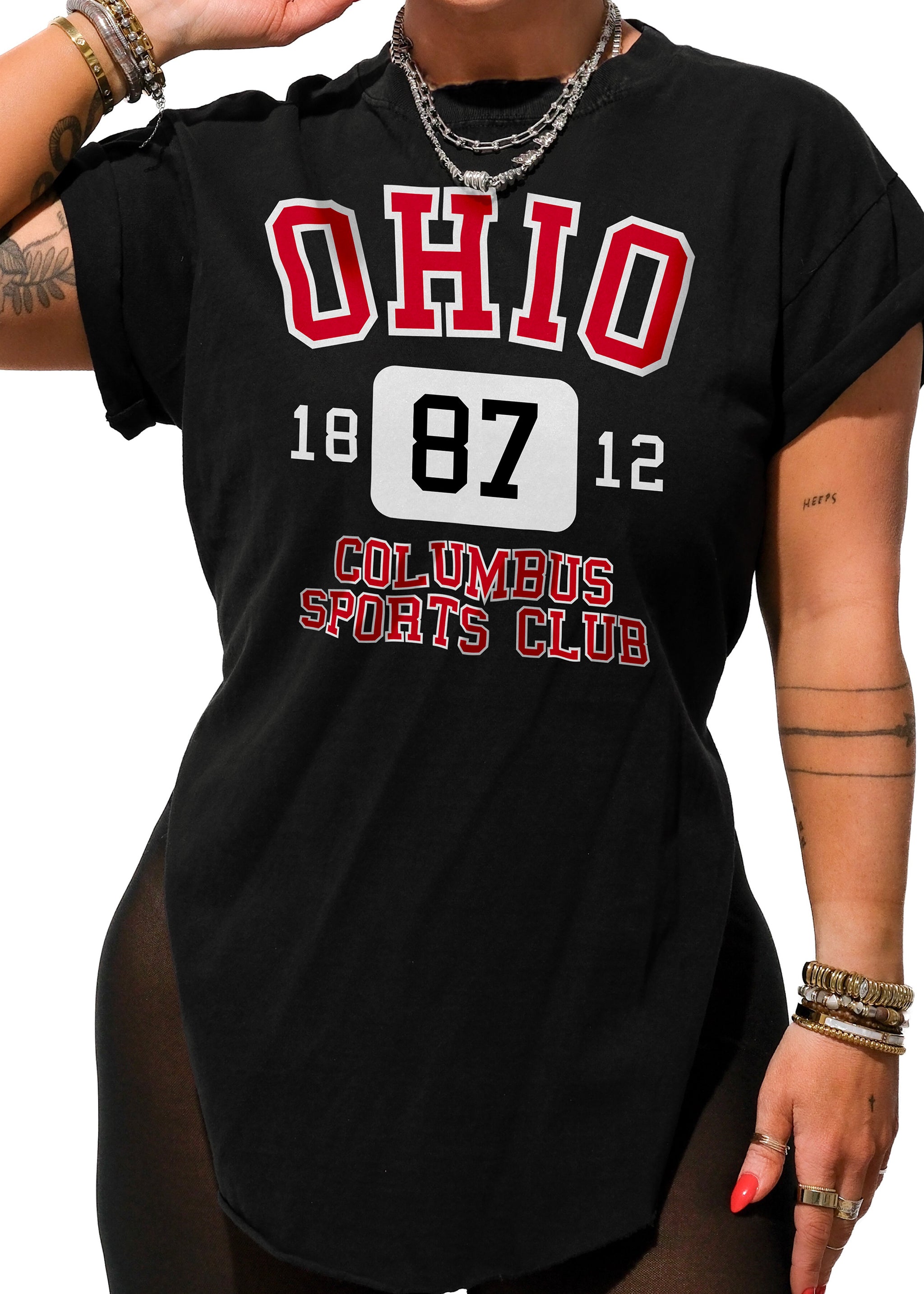 COLUMBUS SPORTS CLUB SIDE SLIT TEE – Pebby Forevee