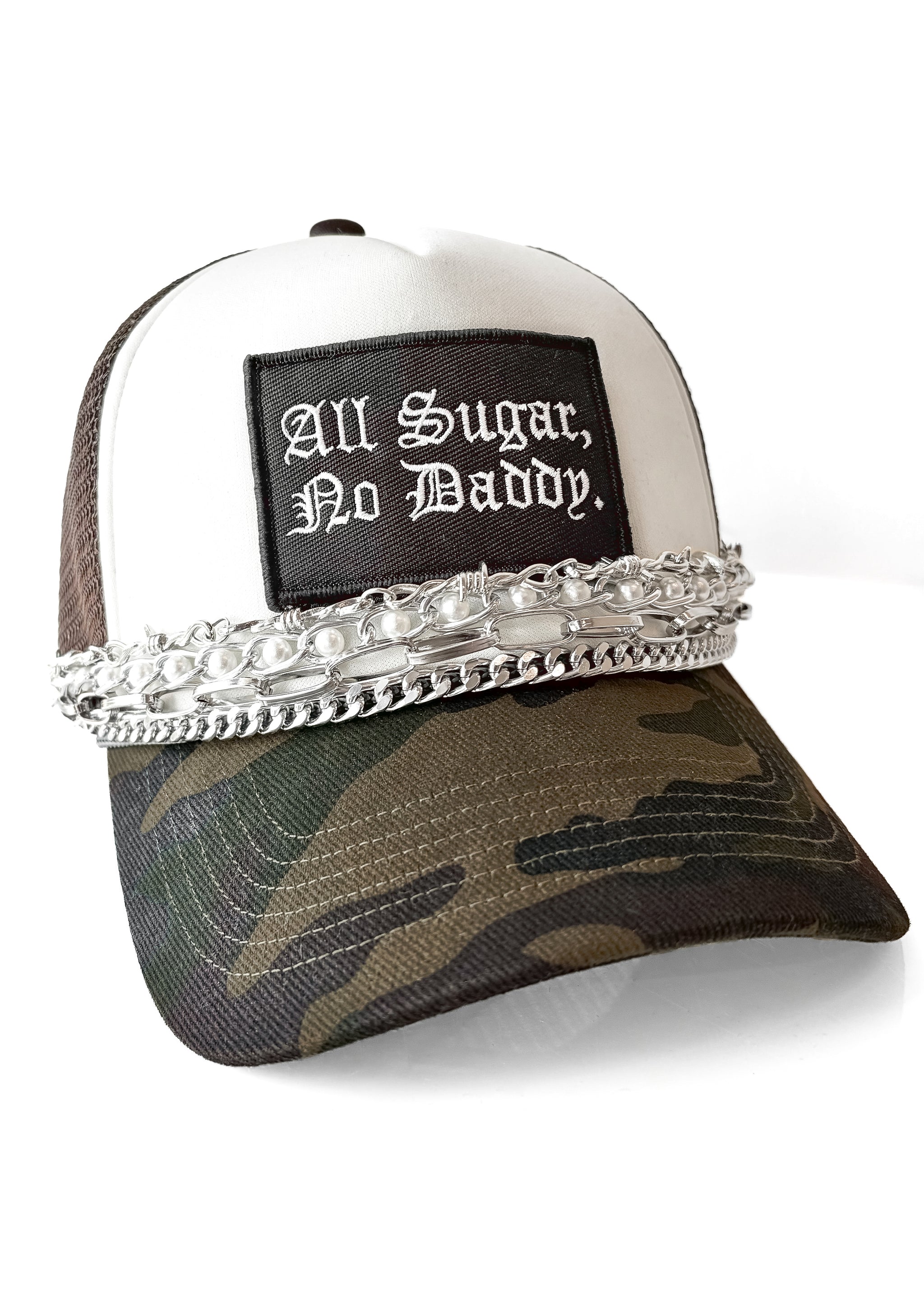 TRUCKER HAT CHAINS SILVER – Pebby Forevee
