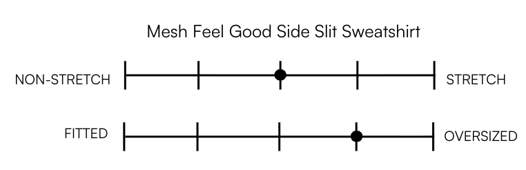 MESH FEEL GOOD SIDE SLIT SWEATSHIRT