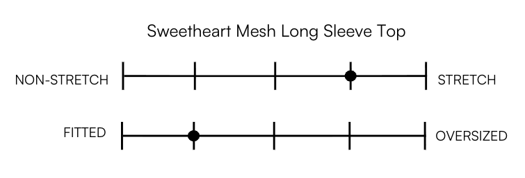 SWEETHEART MESH LONG SLEEVE TOP