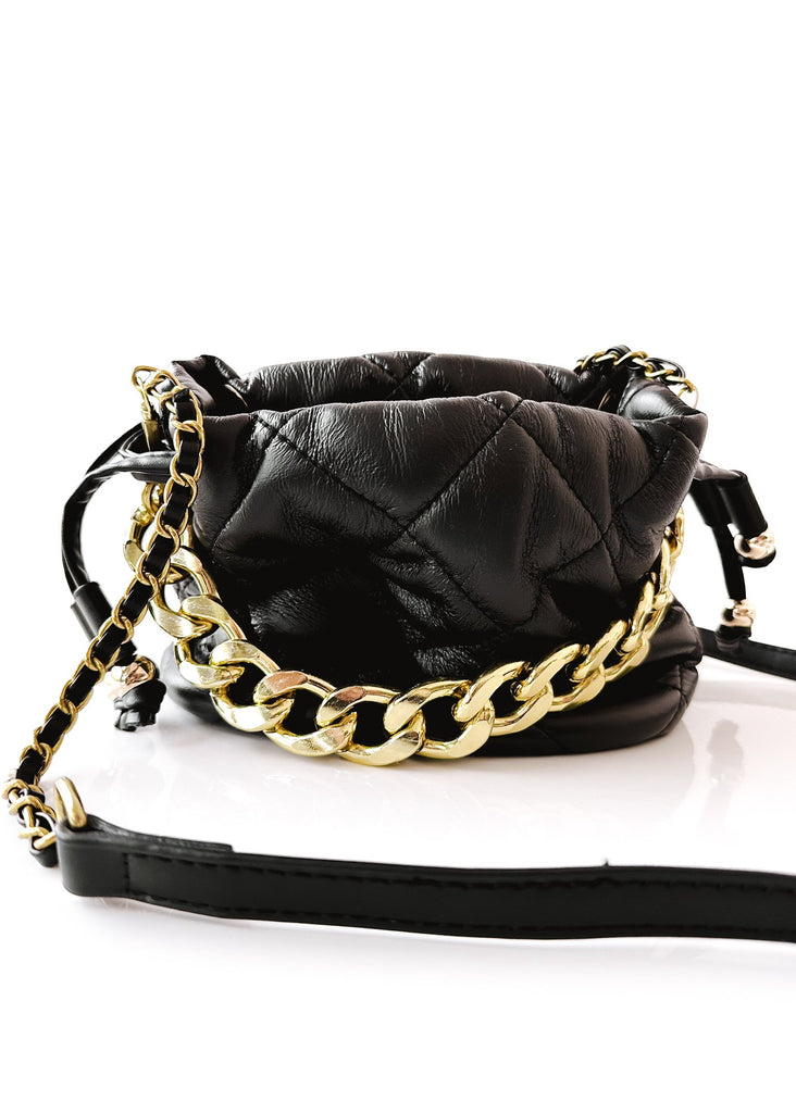 pebby forevee Bag Black FINAL SALE: FASHION SENSE QUILTED BUCKET BAG