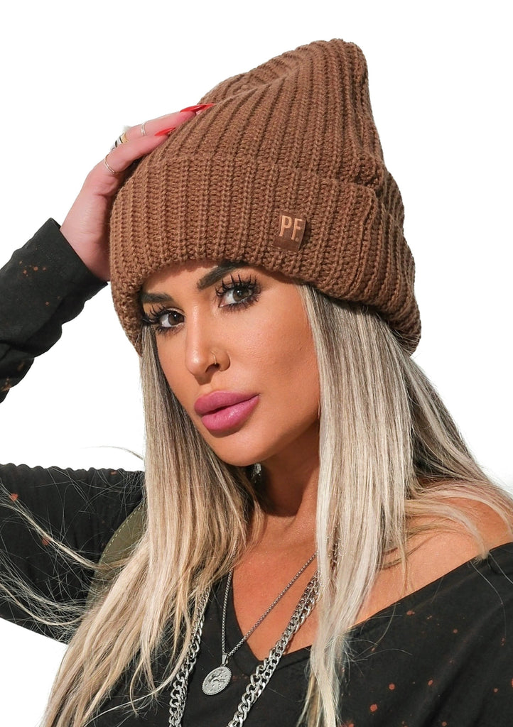 pebby forevee Beanie Brown brown ACTUALLY OVERSIZED BEANIE