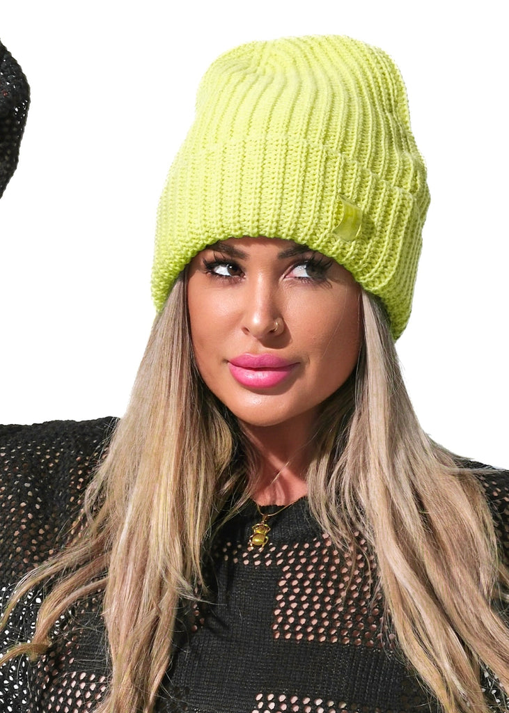 pebby forevee Beanie Neon Green ACTUALLY OVERSIZED BEANIE