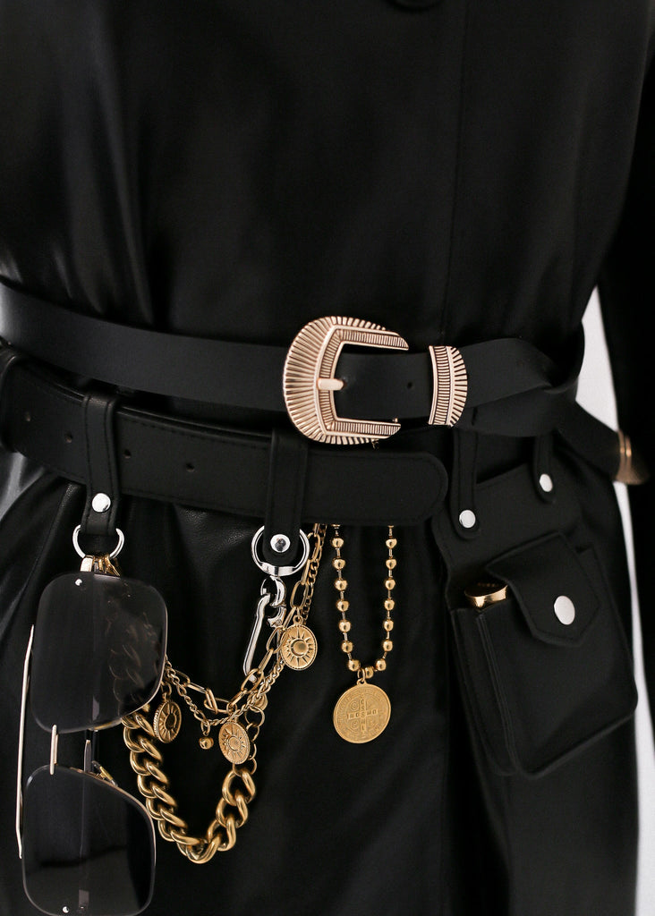 pebby forevee Belt Black/Gold ANNISTON BUCKLE BELT