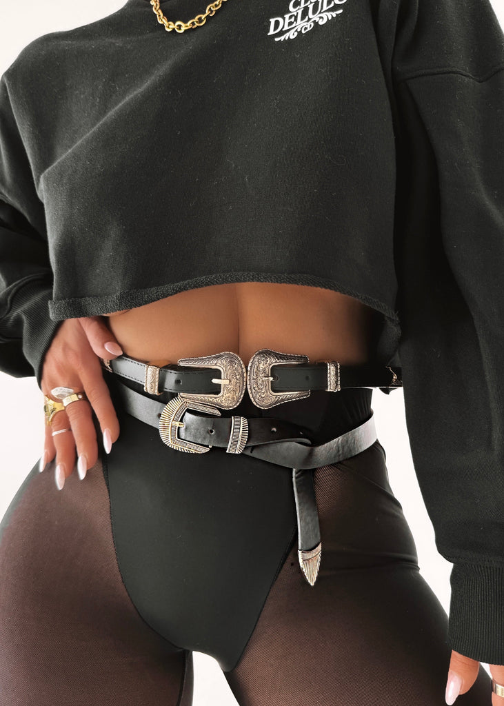 pebby forevee Belt Black/Gold ANNISTON BUCKLE BELT