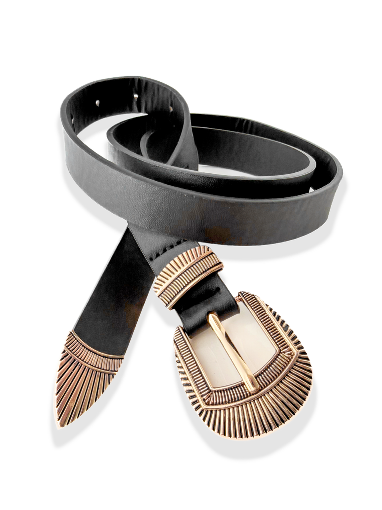 pebby forevee Belt Black/Gold ANNISTON BUCKLE BELT