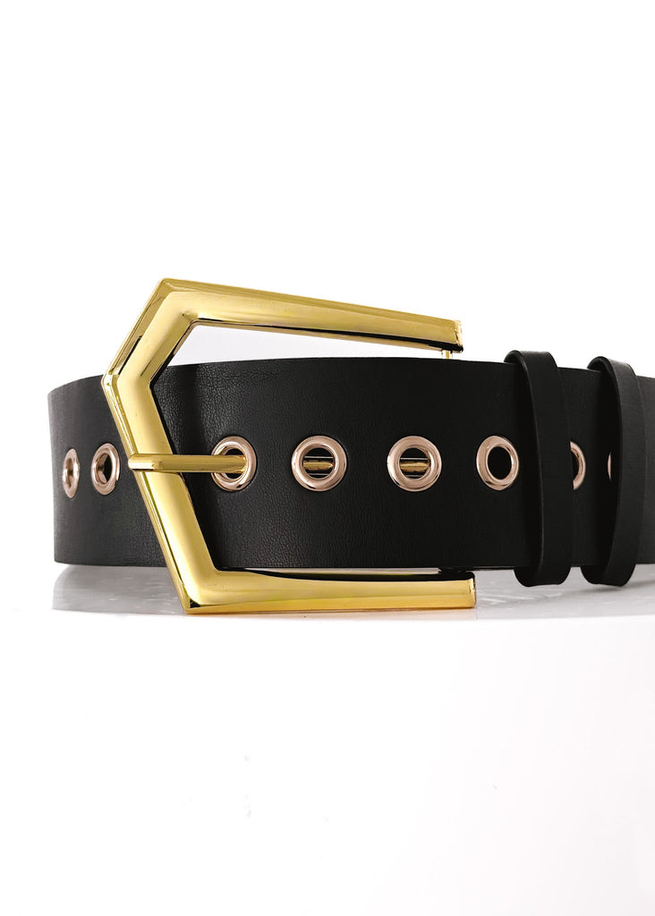 pebby forevee Belt Black/Gold JACE BUCKLE BELT