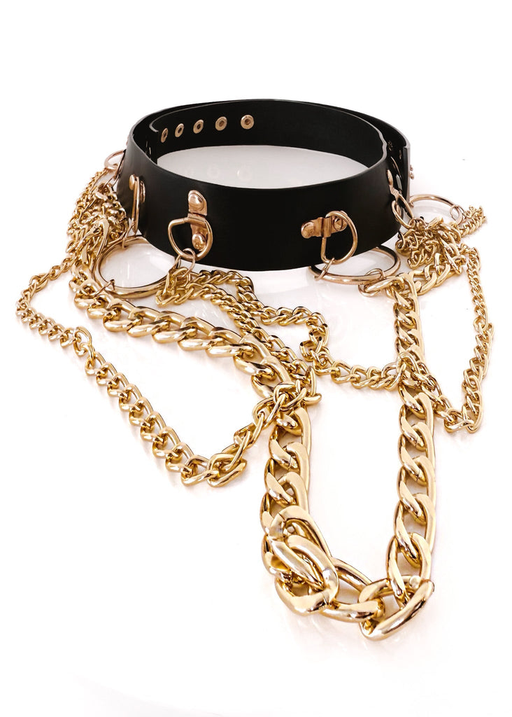 pebby forevee Belt Black/Gold RING LEADER CHAINED BELT