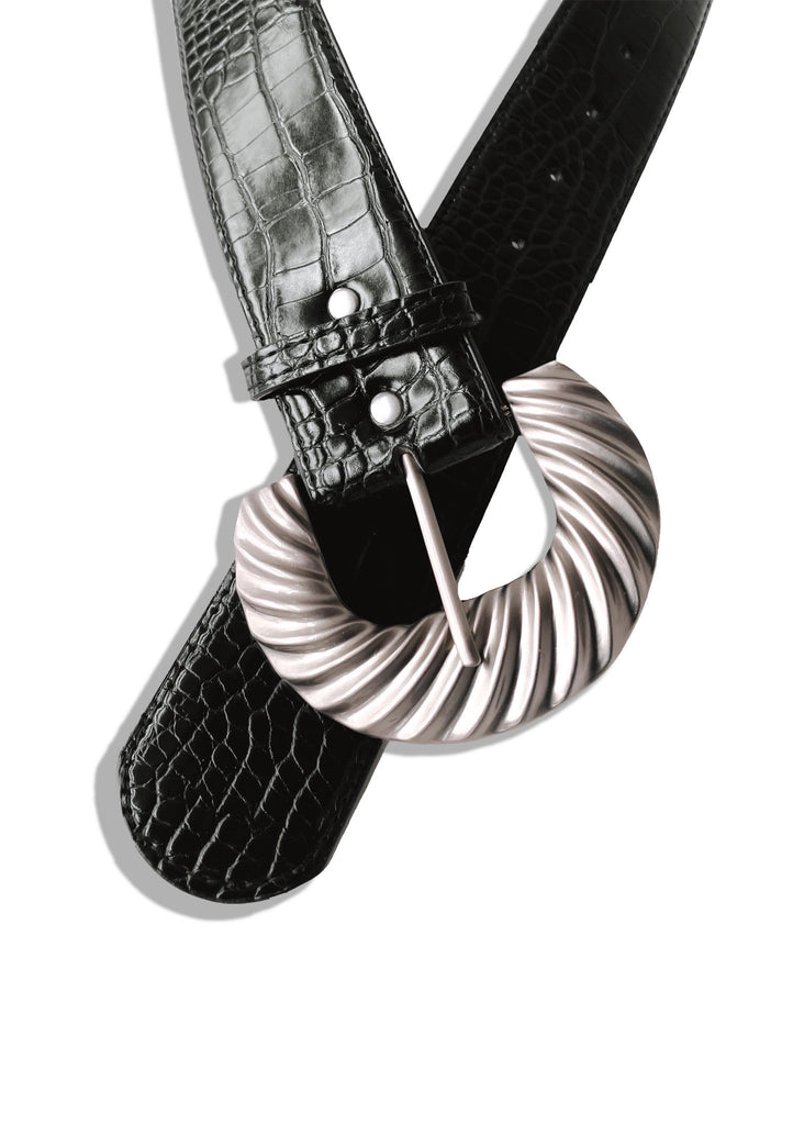 pebby forevee Belt Black/Silver BILLIE BUCKLE BELT