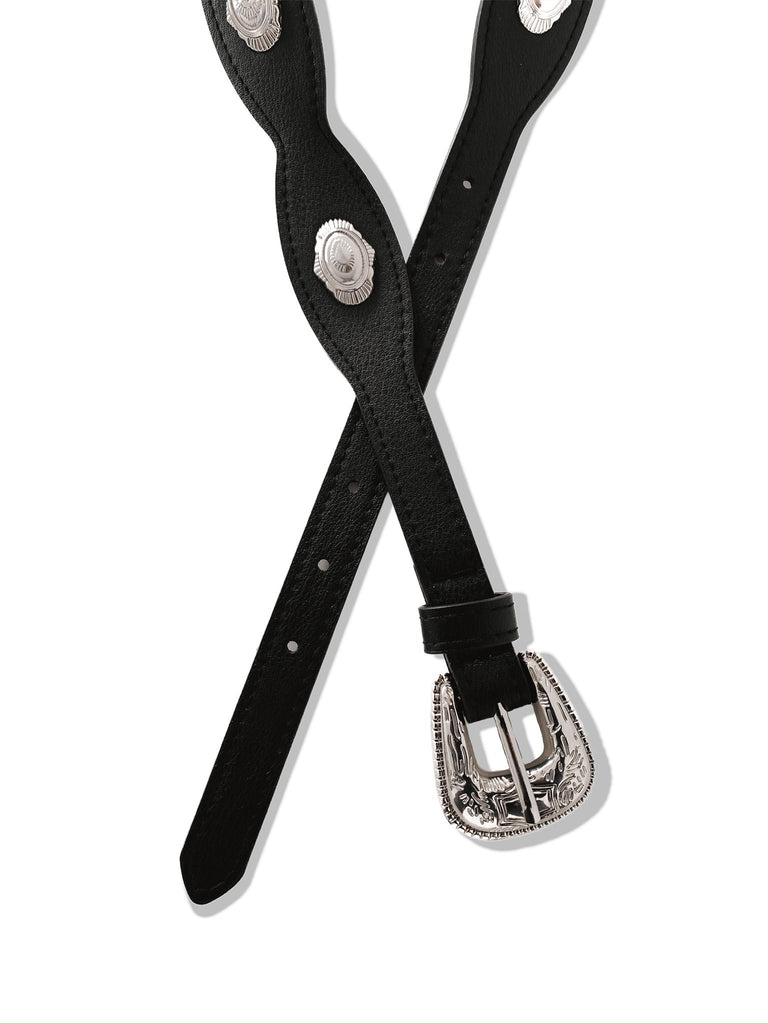 pebby forevee Belt Black/Silver HENDRICK BUCKLE BELT