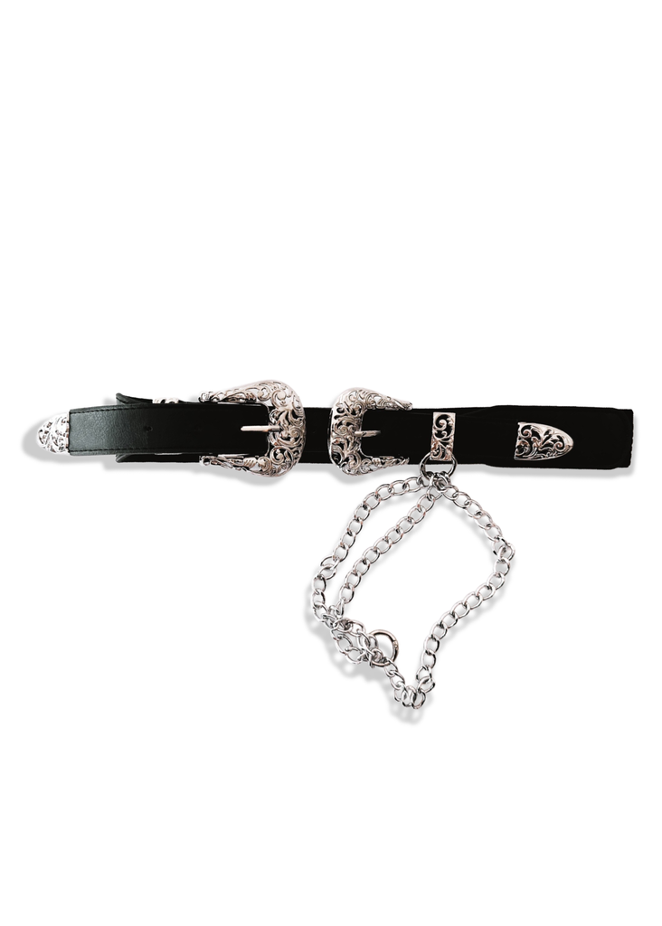 pebby forevee Belt Black/Silver HITCH HIKE DOUBLE LATCH BELT