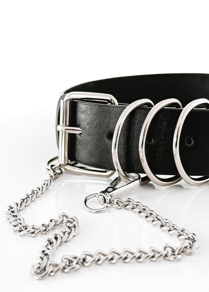 pebby forevee Belt Black/Silver LARK CHAINED BUCKLE BELT