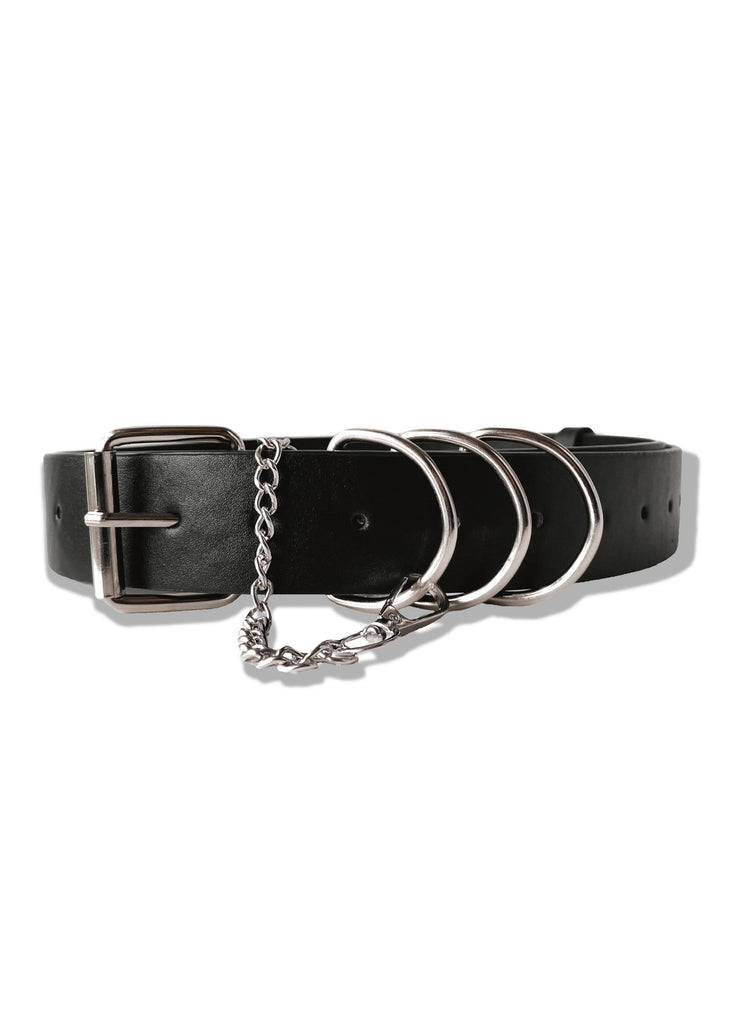 pebby forevee Belt Black/Silver LARK CHAINED BUCKLE BELT