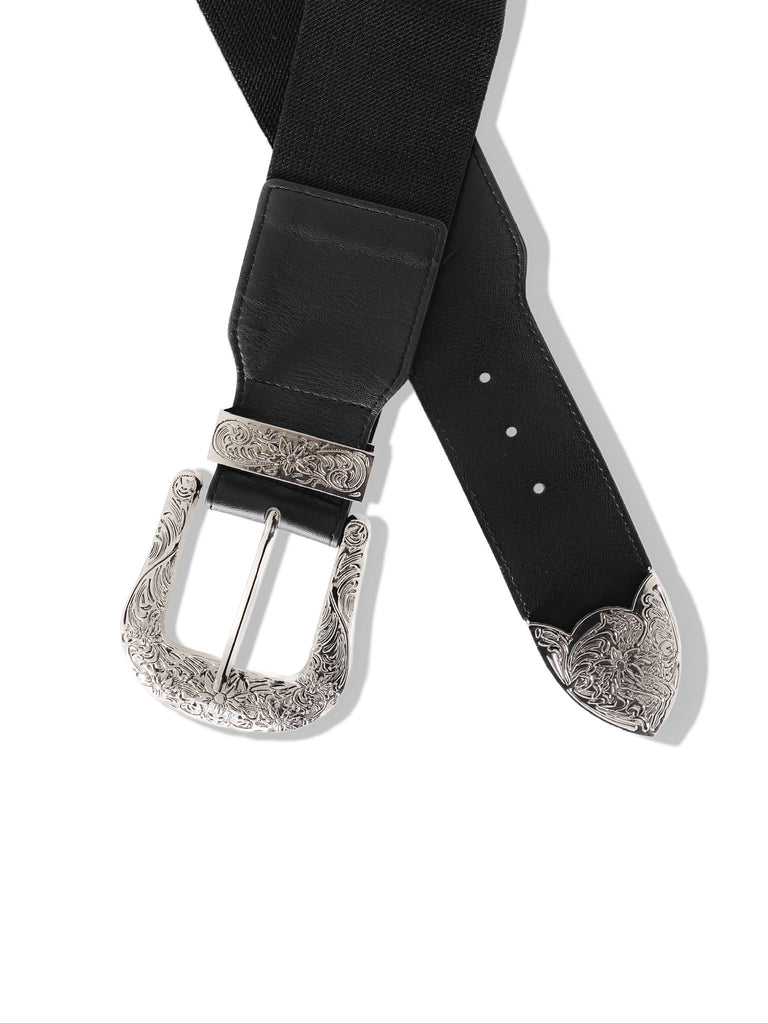 pebby forevee Belt Black/Silver RYKER BUCKLE BELT