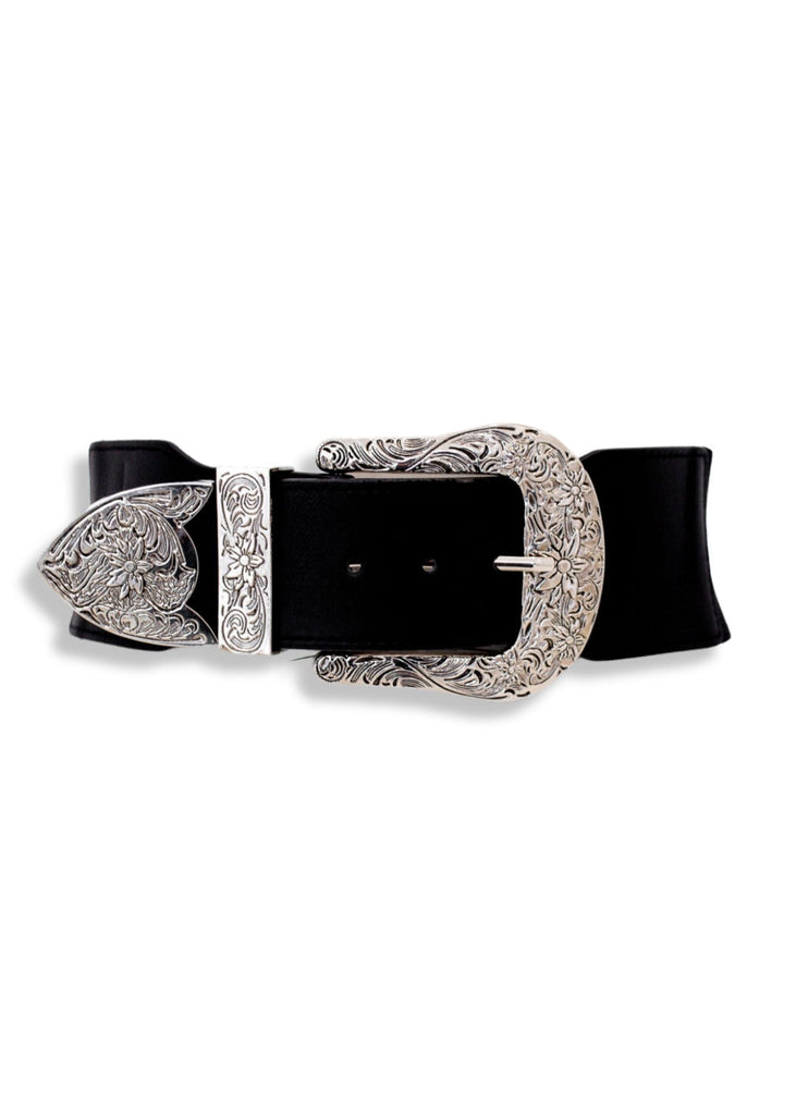 pebby forevee Belt Black/Silver RYKER BUCKLE BELT