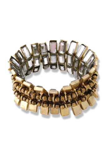 pebby forevee Bracelet Gold ABALONE REVERSIBLE STRETCH STATEMENT BRACELET