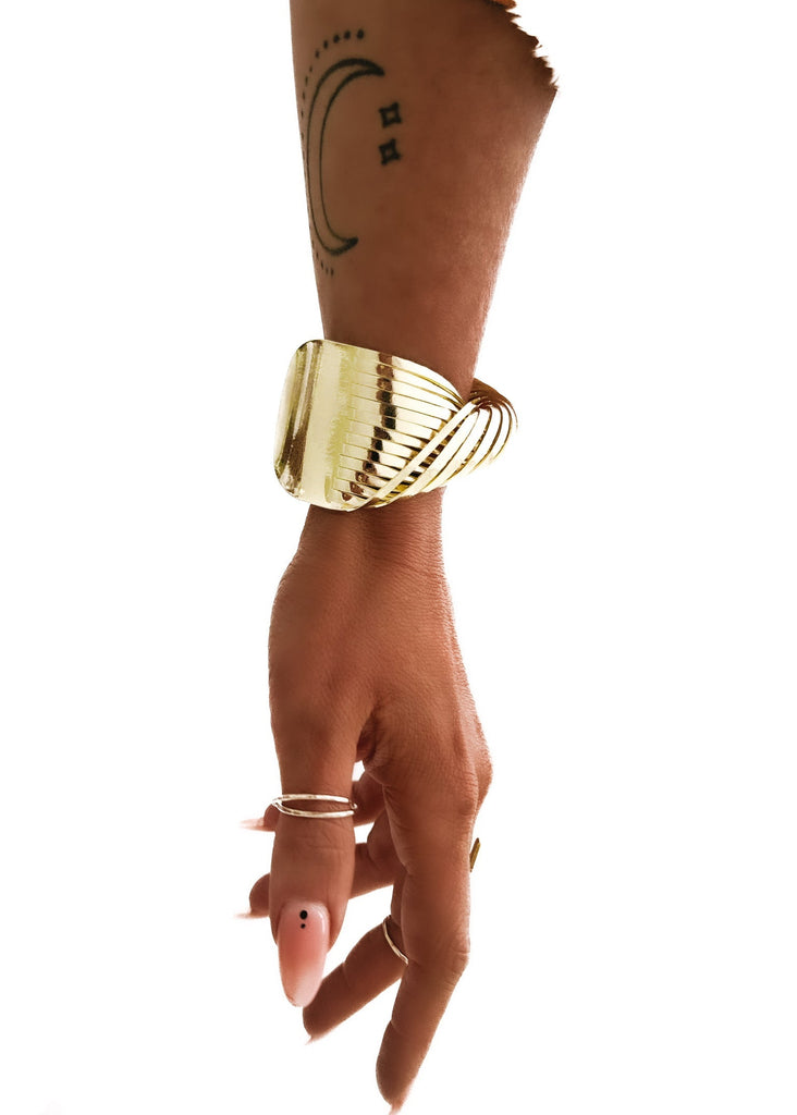 pebby forevee Bracelet Gold CHANLER STATEMENT CUFF BRACELET