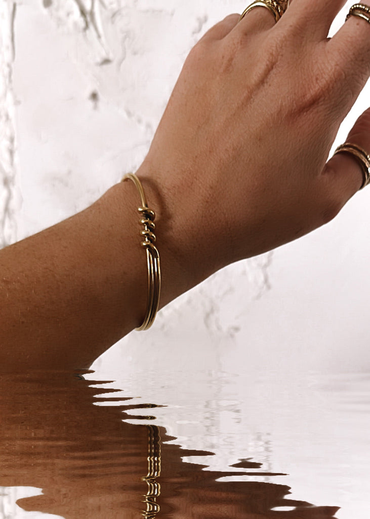 pebby forevee Bracelet Gold DON'T GET IT TWISTED WATER RESISTANT CUFF BRACELET