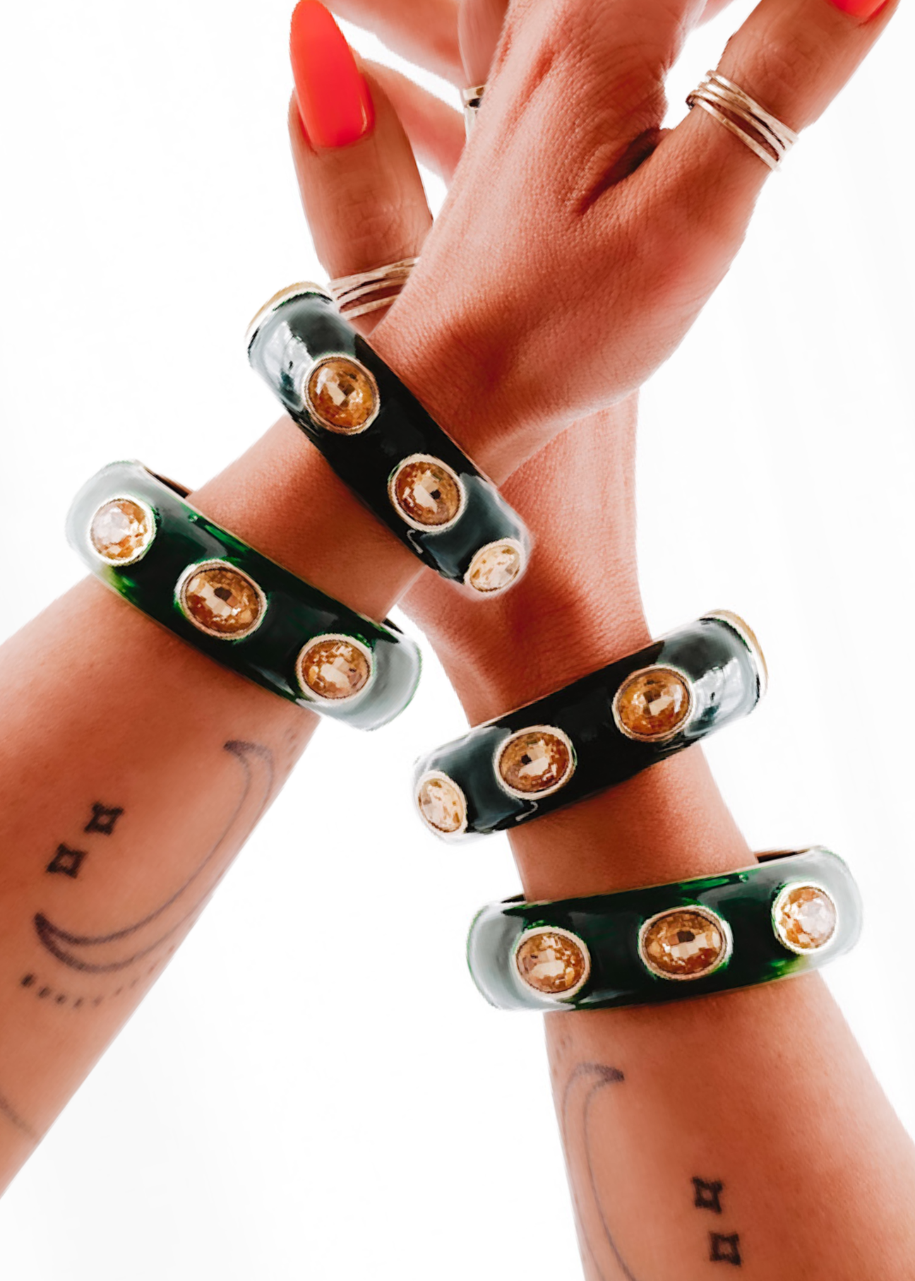 pebby forevee Bracelet Gold/Green RIVALRY STATEMENT BRACELET