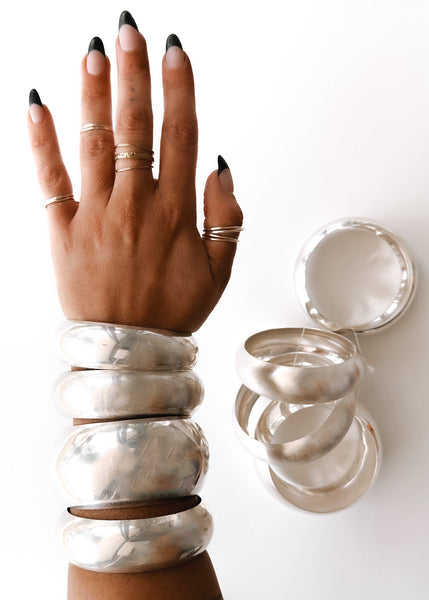 Silver tone Large spiral STATEMENT Bracelet Hammered Slinky Look | eBay