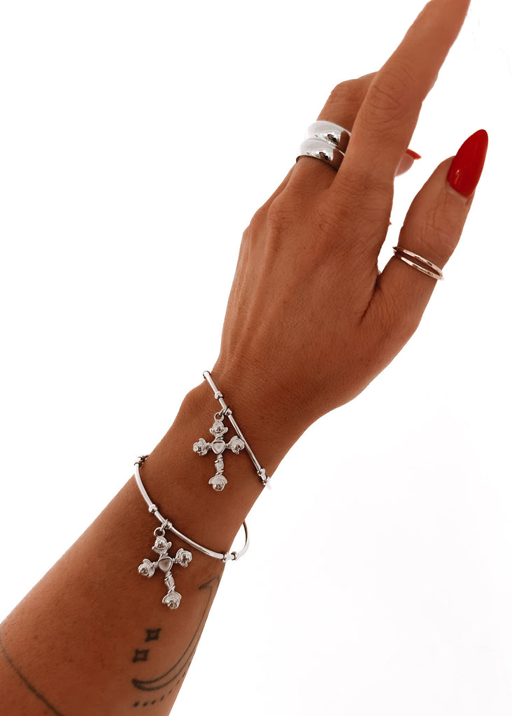 pebby forevee Bracelet Silver AVA WATER RESISTANT CUFF BRACELET