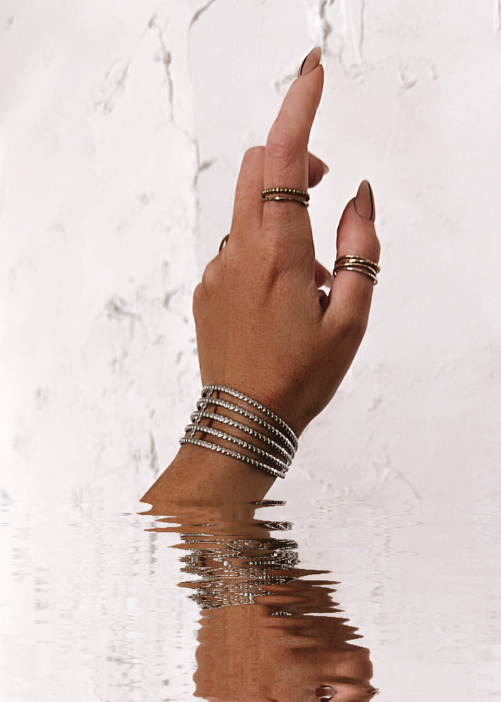 pebby forevee Bracelet Silver CUTTING EDGE WATER RESISTANT CUFF BRACELET