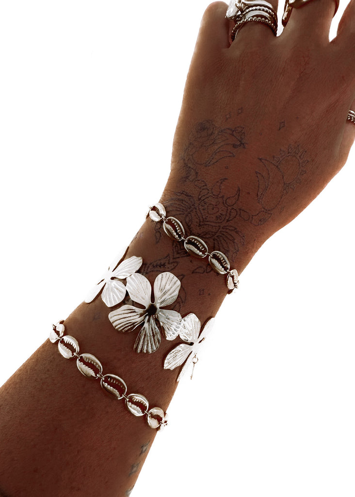 pebby forevee Bracelet Silver DAHLIA WATER RESISTANT CUFF BRACELET