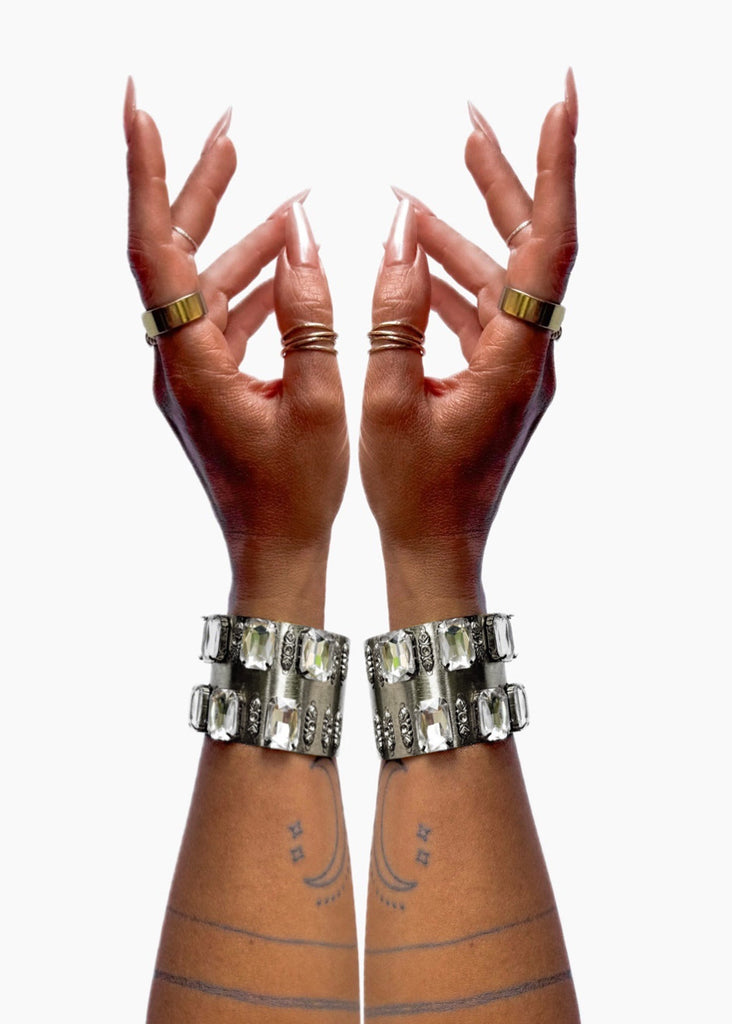 pebby forevee Bracelet Silver PALOMA DIAMOND STATEMENT CUFF BRACELET
