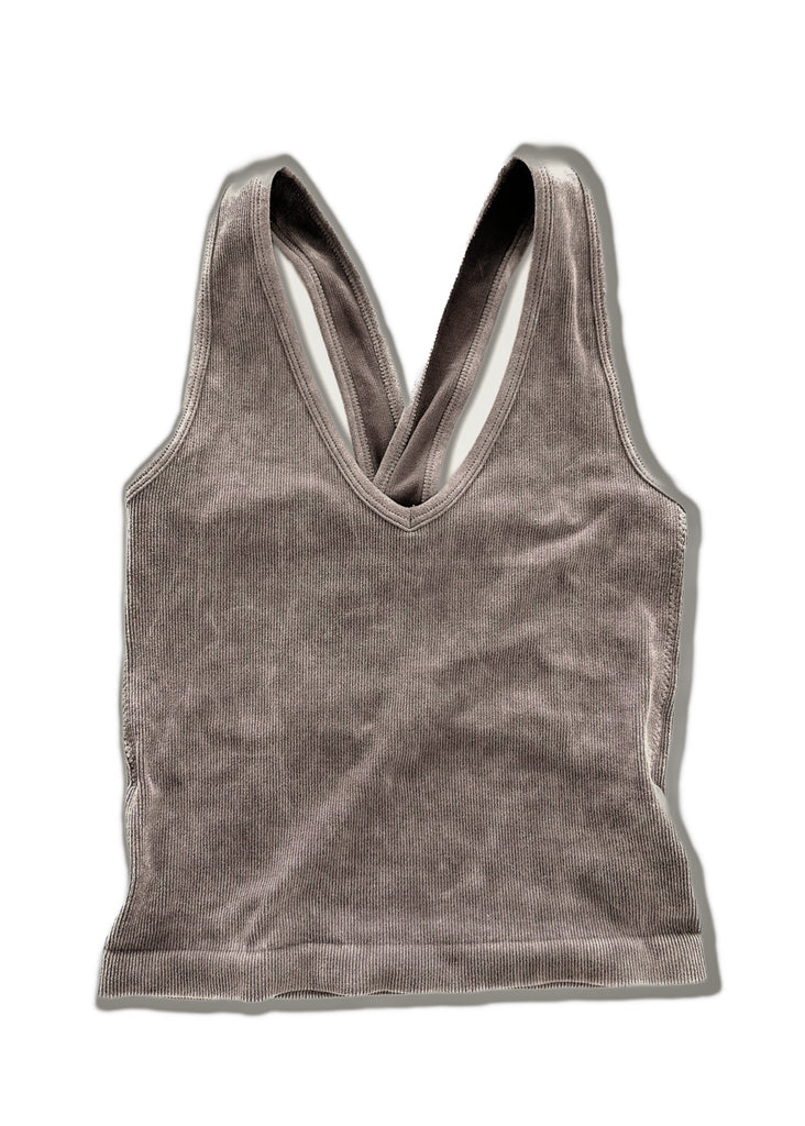 pebby forevee Brami BACK SMOOTHING MINERAL WASHED V-NECK BRAMI