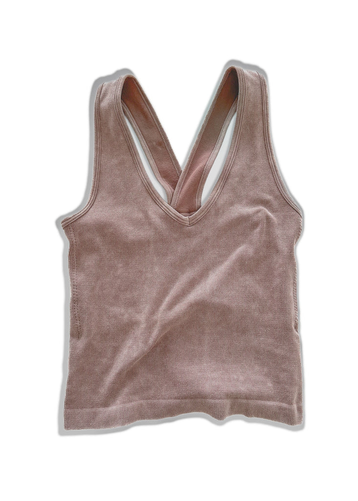 pebby forevee Brami BACK SMOOTHING MINERAL WASHED V-NECK BRAMI