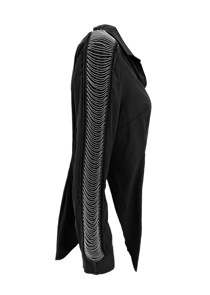 pebby forevee Button Down BOUNDARIES BUTTON DOWN STATEMENT TOP