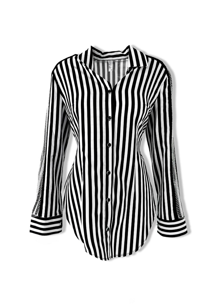 pebby forevee Button Down BOUNDARIES BUTTON DOWN STATEMENT TOP