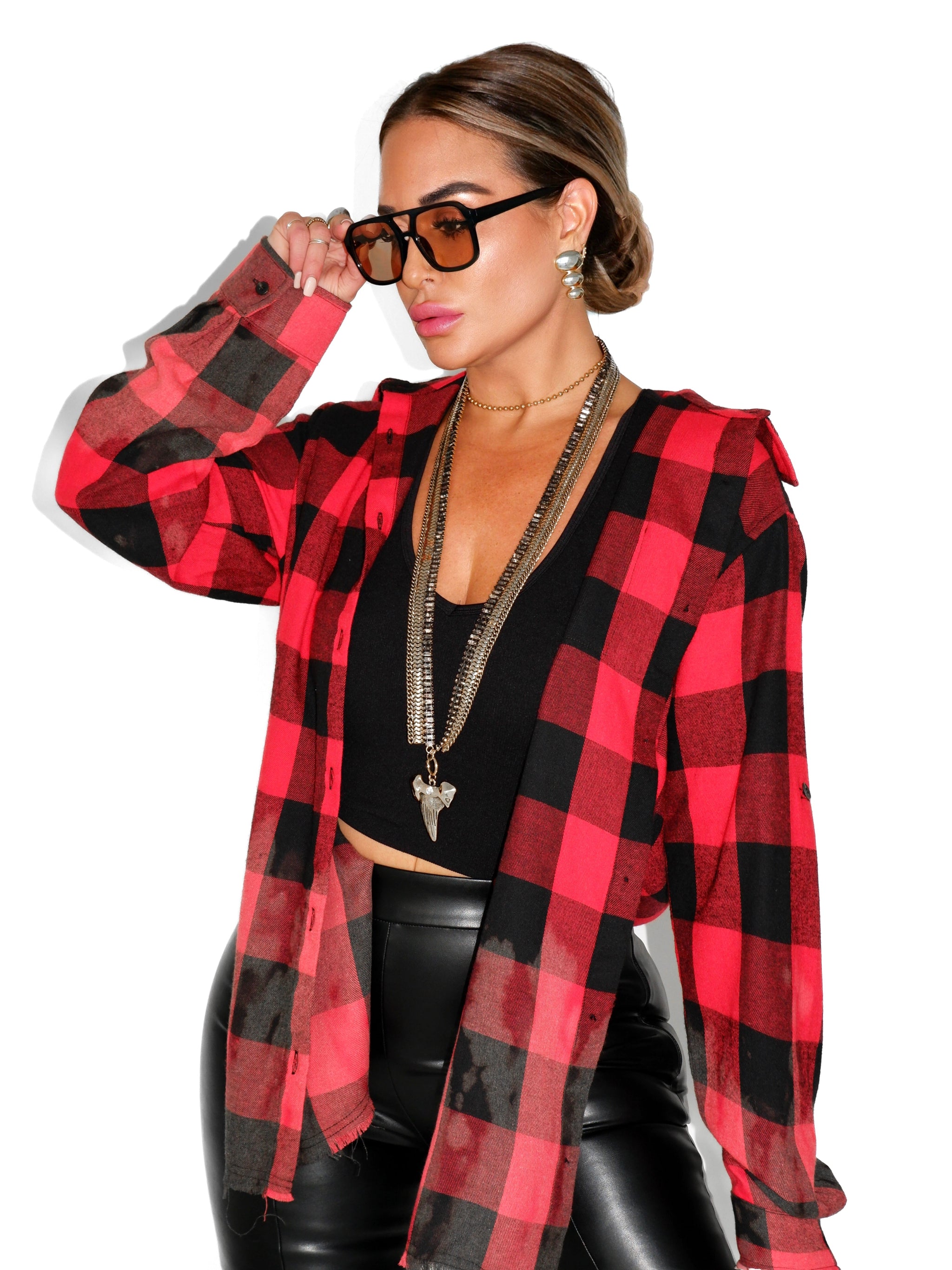 NOT YOUR BOYFRIEND'S SIDE SLIT FLANNEL – Pebby Forevee