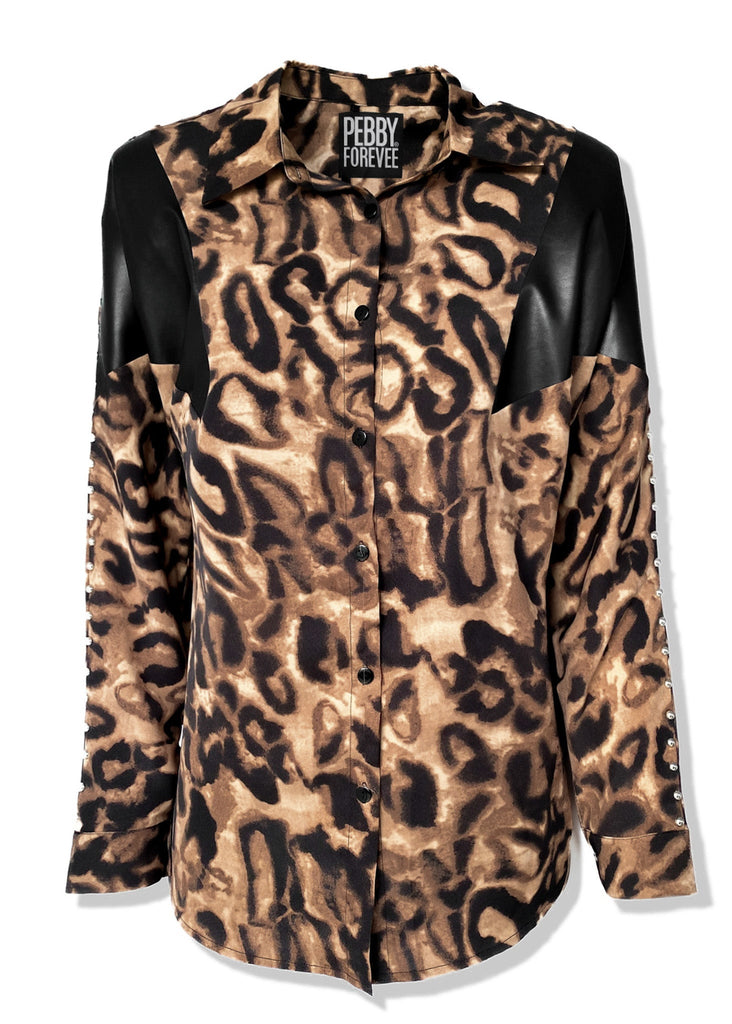 pebby forevee Button Down ON THE PROWL BUTTON DOWN