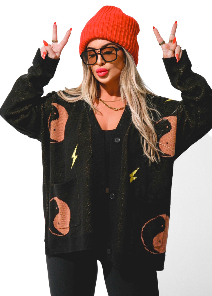 pebby forevee Cardigan CHARGED AND CENTERED OVERSIZED CARDIGAN