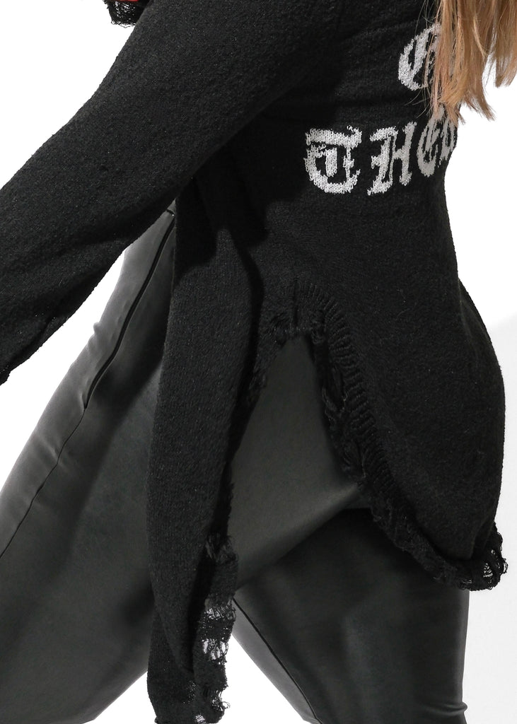 pebby forevee Cardigan GO TO THERAPY DISTRESSED CARDIGAN