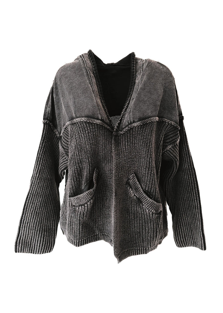 pebby forevee Cardigan HARRISON MIXED MATERIAL CARDIGAN