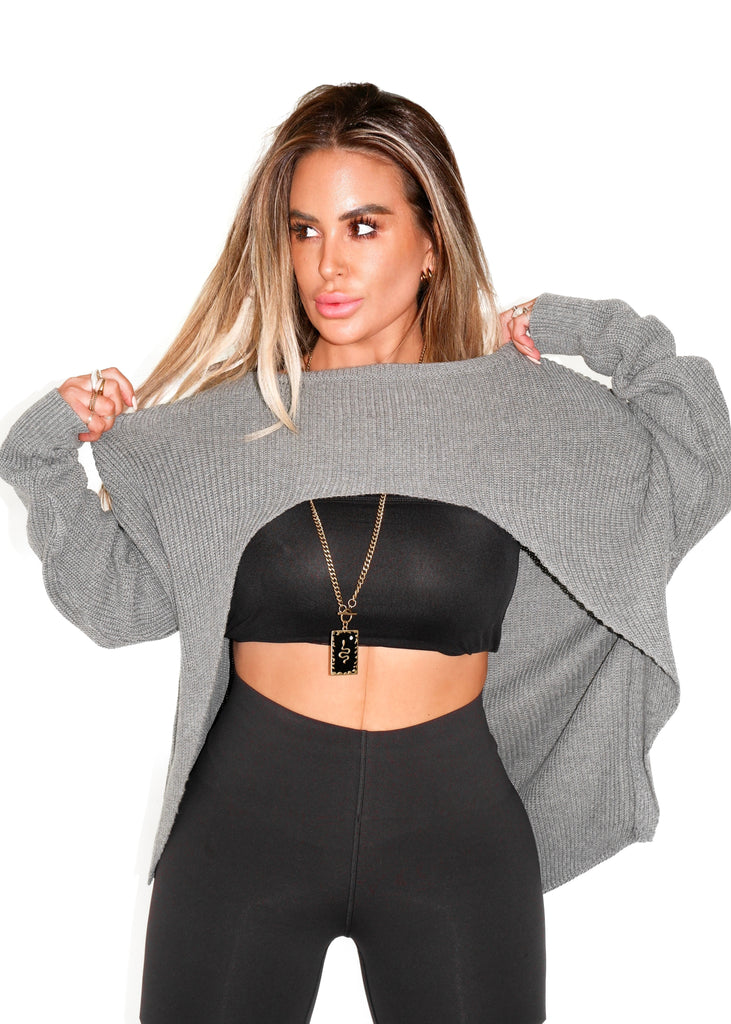 pebby forevee Cardigan REVERSIBLE ROLES CUT OUT PULLOVER