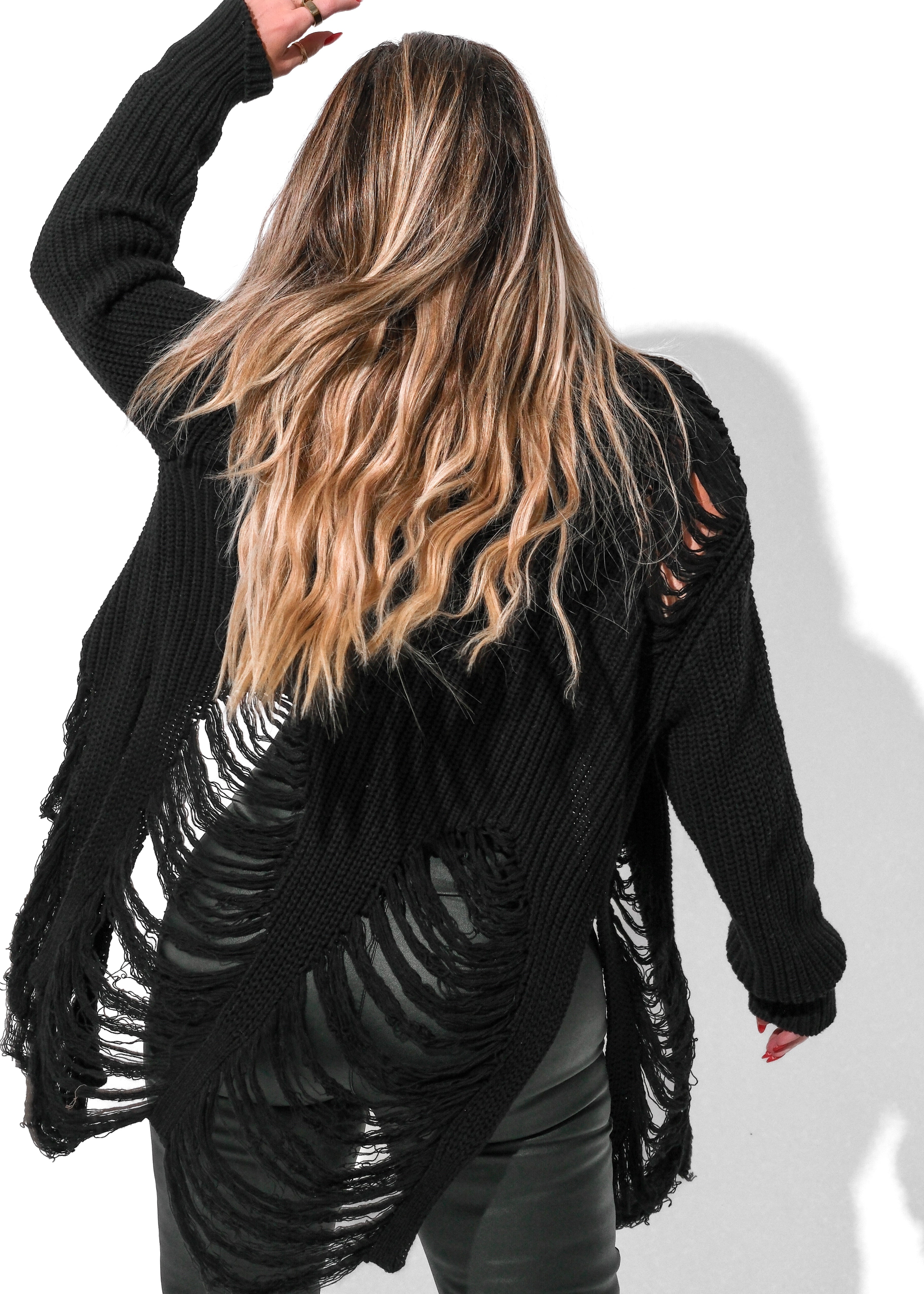 SHREDDED SIDE SLIT CARDIGAN – Pebby Forevee