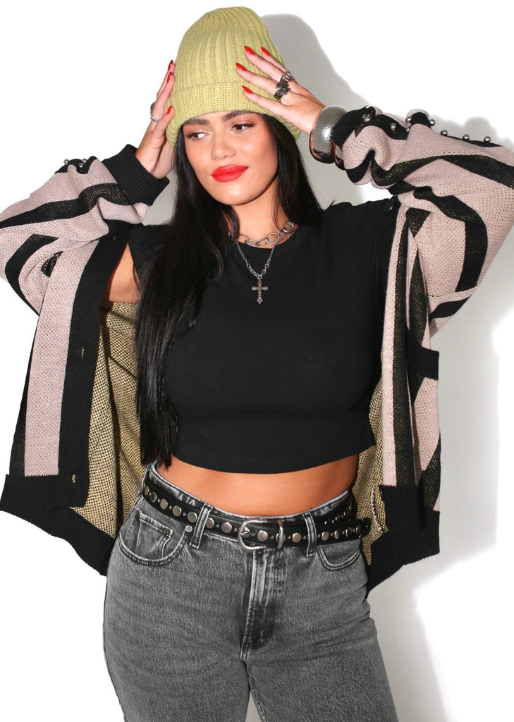 pebby forevee Cardigan STAY WEIRD OVERSIZED CARDIGAN