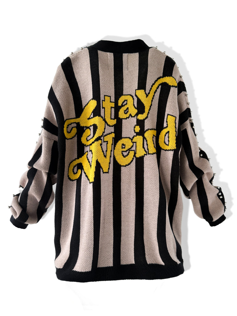 pebby forevee Cardigan STAY WEIRD OVERSIZED CARDIGAN