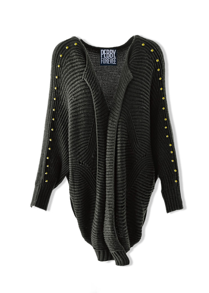 STUDDED STATEMENT SIDE SLIT CARDIGAN – Pebby Forevee