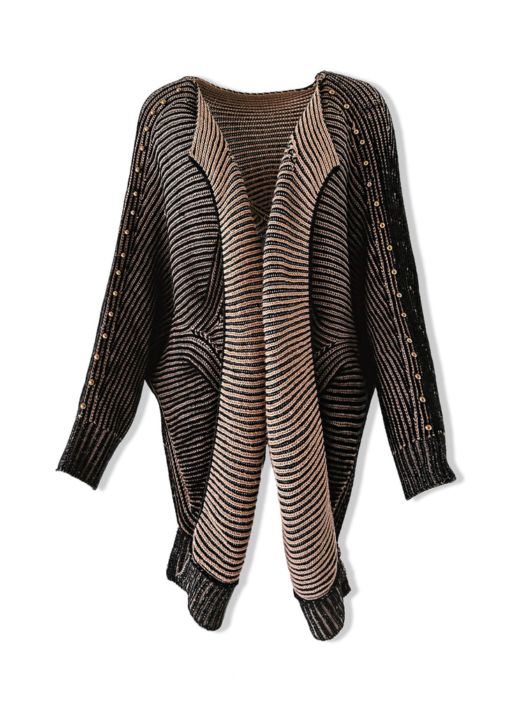 pebby forevee Cardigan STUDDED STATEMENT SIDE SLIT CARDIGAN