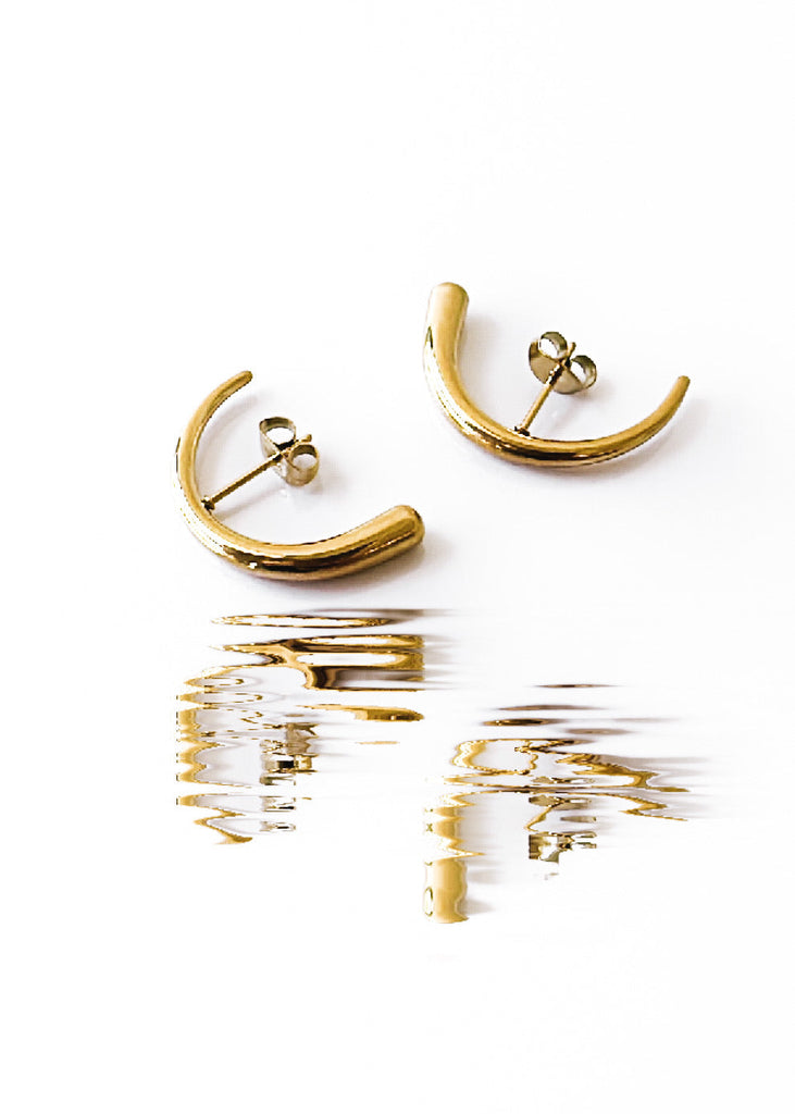 pebby forevee Earring Gold ABSTRACT WATER RESISTANT EARRING