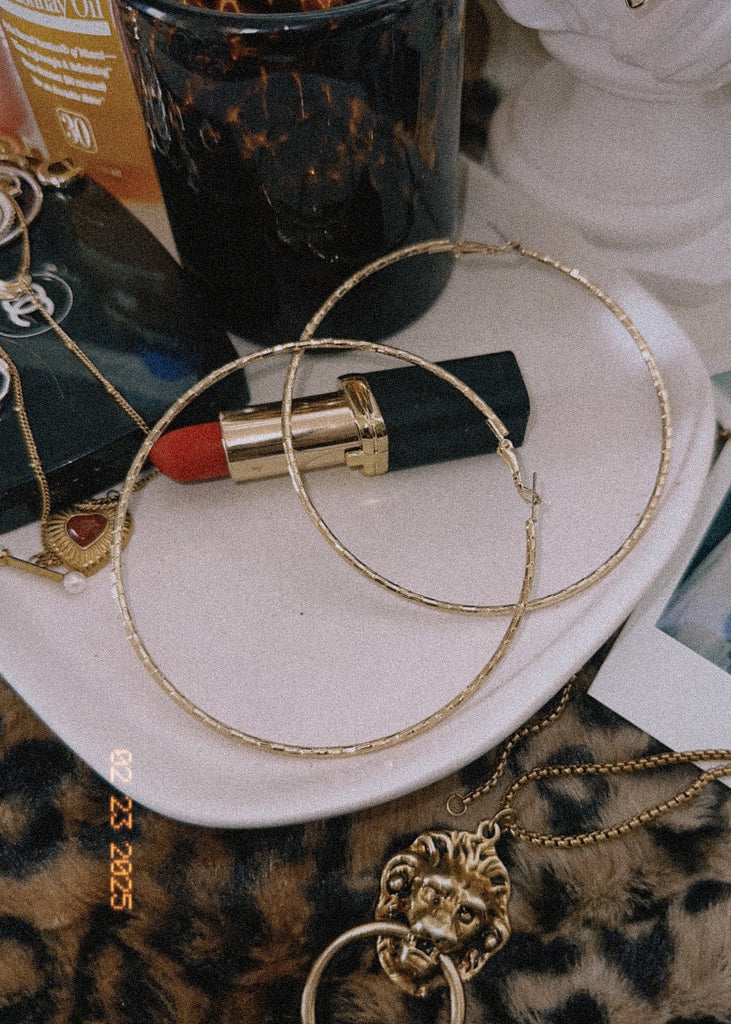 pebby forevee Earring Gold BOMBSHELL STATEMENT HOOP EARRINGS