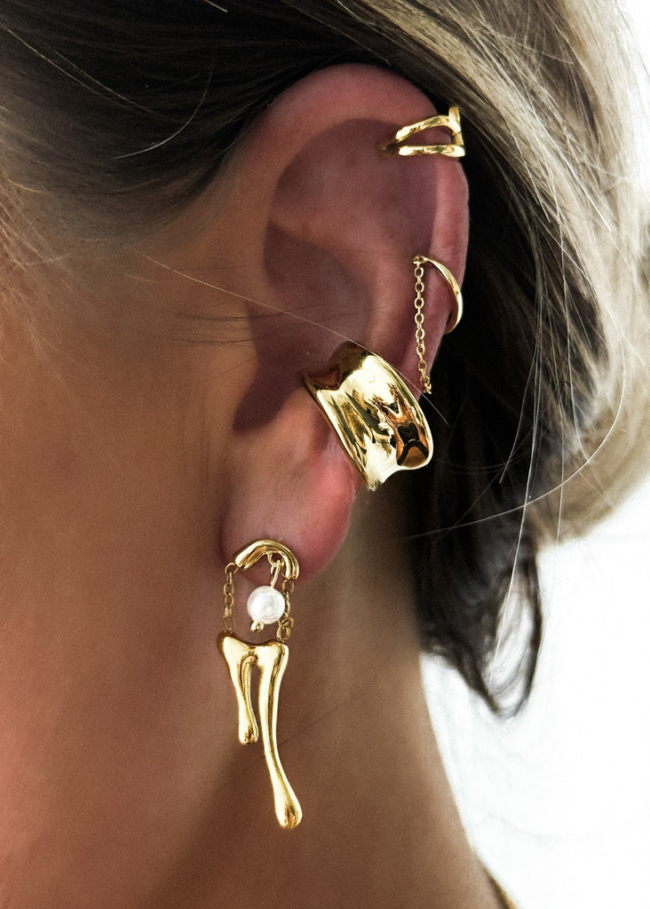 pebby forevee Earring Gold CALVIN WATER RESISTANT EAR CUFF